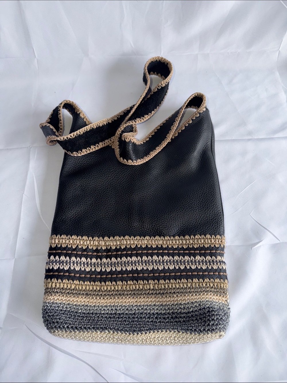 The Sak "120 Hobo Seminyak" Leather and Crochet Bag